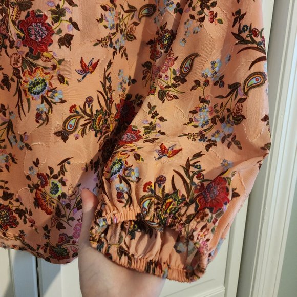 LOFT Pink and Red Floral Blouse - Picture 7 of 8